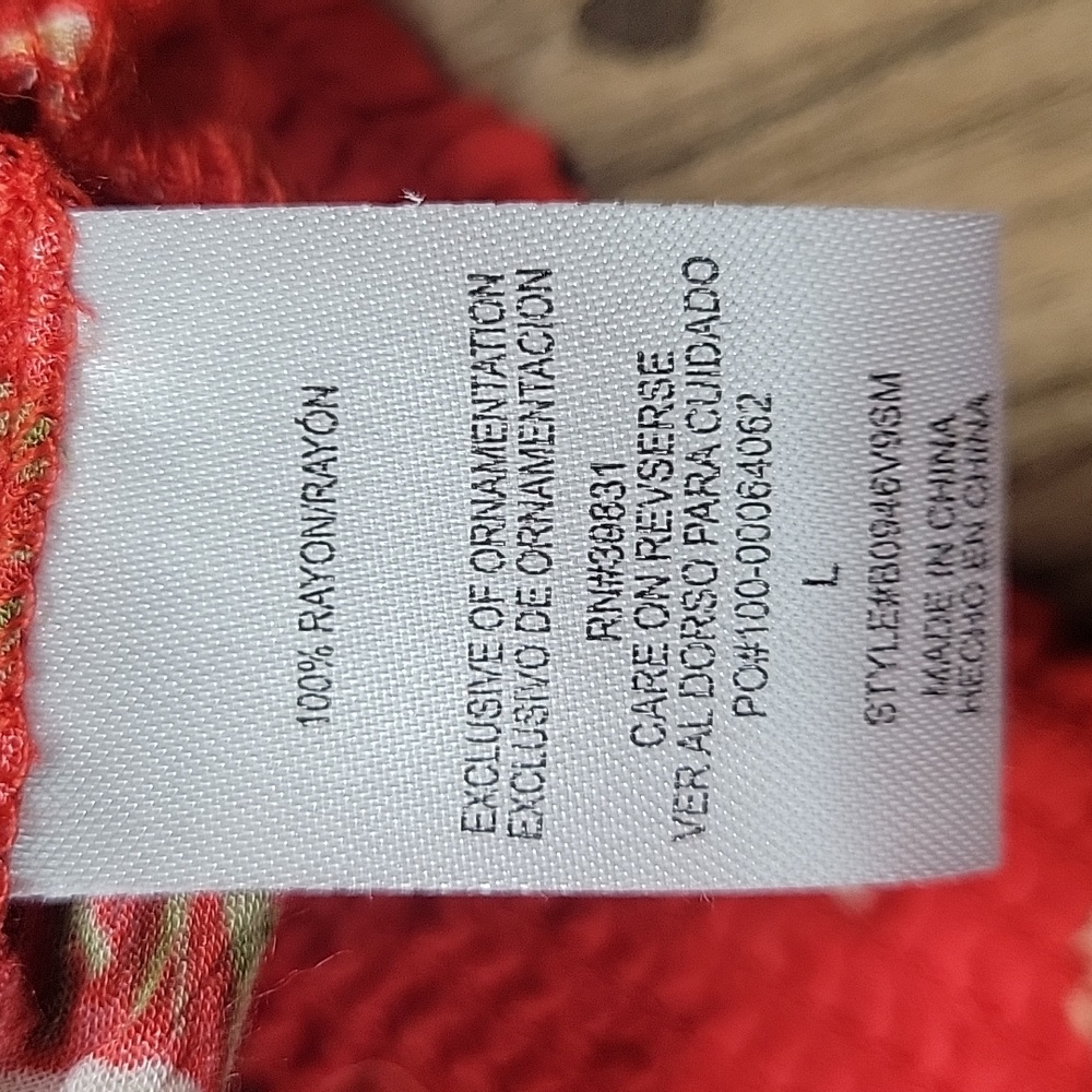 Democracy Red Floral Ruffle Blouse - Picture 5 of 9